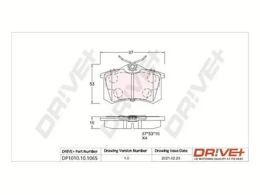 Bremsbelagsatz, Scheibenbremse Dr!ve+ DP1010.10.1065