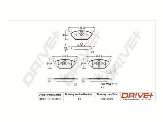 Bremsbelagsatz, Scheibenbremse Dr!ve+ DP1010.10.1066