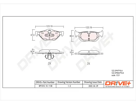 Bremsbelagsatz, Scheibenbremse Dr!ve+ DP1010.10.1138 Bild Bremsbelagsatz, Scheibenbremse Dr!ve+ DP1010.10.1138