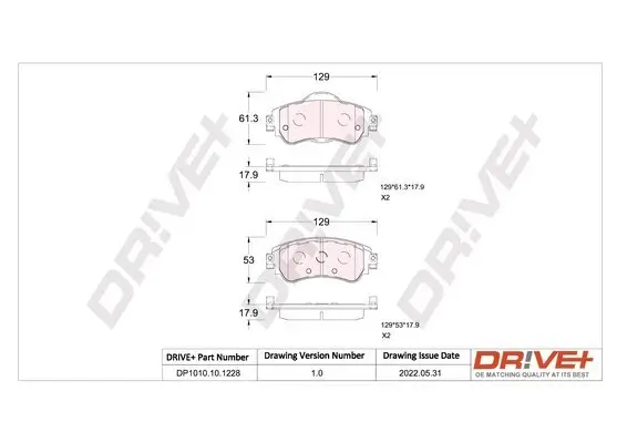 Bremsbelagsatz, Scheibenbremse Dr!ve+ DP1010.10.1228