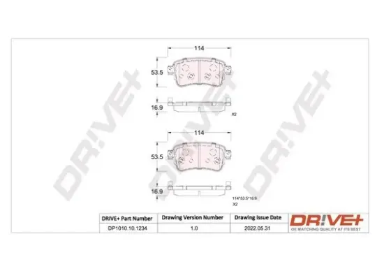 Bremsbelagsatz, Scheibenbremse Dr!ve+ DP1010.10.1234 Bild Bremsbelagsatz, Scheibenbremse Dr!ve+ DP1010.10.1234