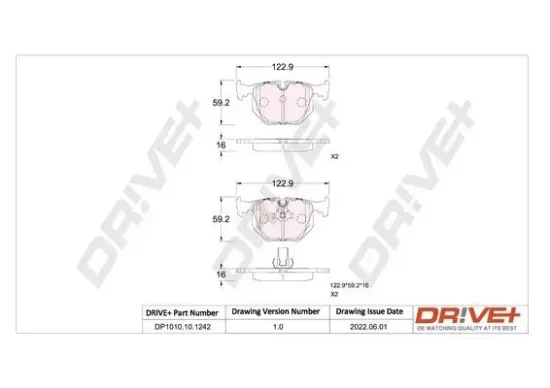 Bremsbelagsatz, Scheibenbremse Dr!ve+ DP1010.10.1242 Bild Bremsbelagsatz, Scheibenbremse Dr!ve+ DP1010.10.1242