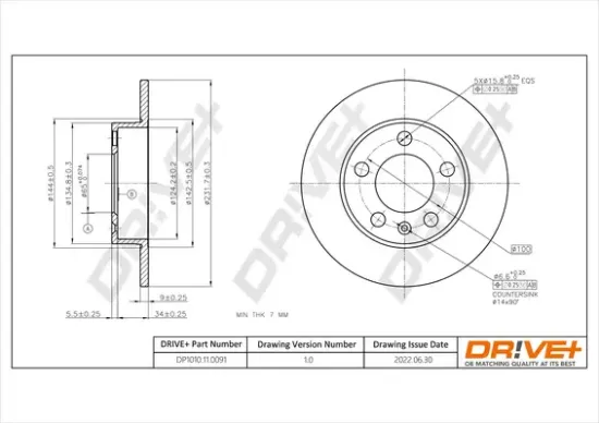Bremsscheibe Hinterachse Dr!ve+ DP1010.11.0091 Bild Bremsscheibe Hinterachse Dr!ve+ DP1010.11.0091