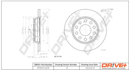 Bremsscheibe Hinterachse Dr!ve+ DP1010.11.0219 Bild Bremsscheibe Hinterachse Dr!ve+ DP1010.11.0219