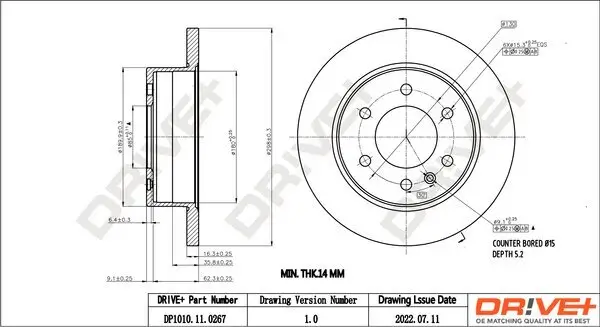 Bremsscheibe Dr!ve+ DP1010.11.0267