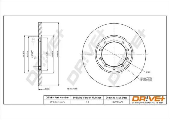 Bremsscheibe Hinterachse Dr!ve+ DP1010.11.0275