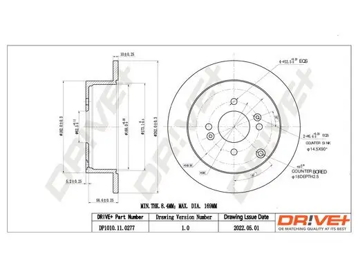 Bremsscheibe Hinterachse Dr!ve+ DP1010.11.0277