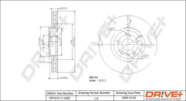 Bremsscheibe Dr!ve+ DP1010.11.0322