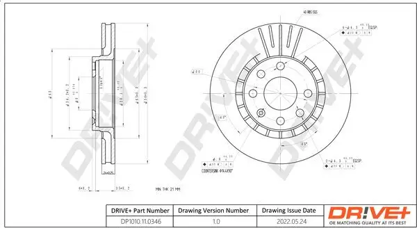 Bremsscheibe Vorderachse Dr!ve+ DP1010.11.0346