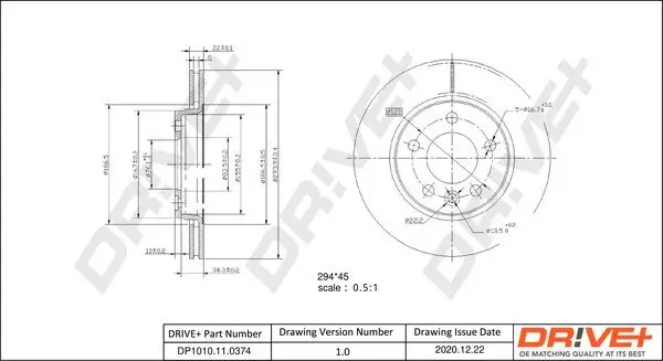 Bremsscheibe Dr!ve+ DP1010.11.0374