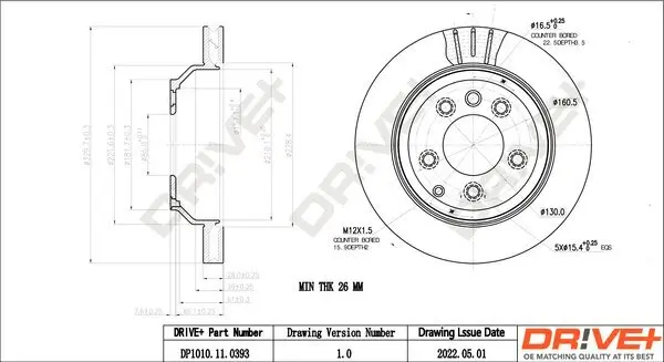 Bremsscheibe Hinterachse Dr!ve+ DP1010.11.0393