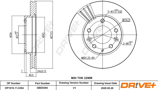 Bremsscheibe Vorderachse DR!VE+ DP1010.11.0394 Bild Bremsscheibe Vorderachse DR!VE+ DP1010.11.0394