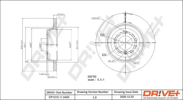 Bremsscheibe Hinterachse Dr!ve+ DP1010.11.0400