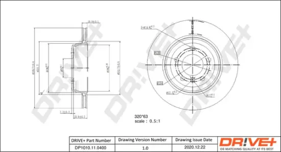 Bremsscheibe Hinterachse Dr!ve+ DP1010.11.0400 Bild Bremsscheibe Hinterachse Dr!ve+ DP1010.11.0400