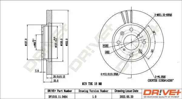 Bremsscheibe Dr!ve+ DP1010.11.0464