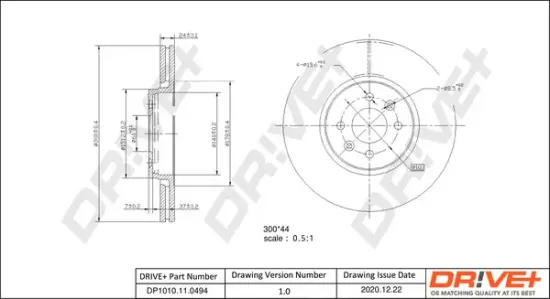 Bremsscheibe Vorderachse Dr!ve+ DP1010.11.0494 Bild Bremsscheibe Vorderachse Dr!ve+ DP1010.11.0494