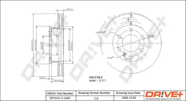 Bremsscheibe Dr!ve+ DP1010.11.0497