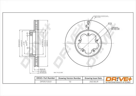 Bremsscheibe Vorderachse Dr!ve+ DP1010.11.0521