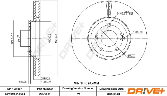 Bremsscheibe Vorderachse DR!VE+ DP1010.11.0581 Bild Bremsscheibe Vorderachse DR!VE+ DP1010.11.0581