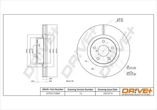 Bremsscheibe Vorderachse Dr!ve+ DP1010.11.0668 Bild Bremsscheibe Vorderachse Dr!ve+ DP1010.11.0668