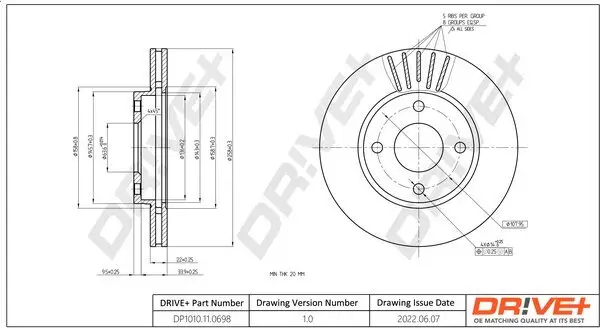 Bremsscheibe Vorderachse Dr!ve+ DP1010.11.0698