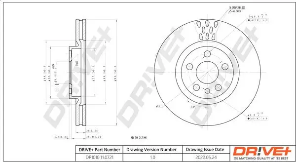 Bremsscheibe Vorderachse Dr!ve+ DP1010.11.0721