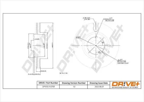 Bremsscheibe Vorderachse Dr!ve+ DP1010.11.0769