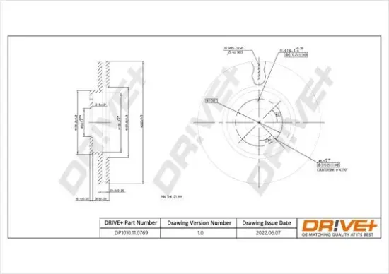 Bremsscheibe Vorderachse Dr!ve+ DP1010.11.0769 Bild Bremsscheibe Vorderachse Dr!ve+ DP1010.11.0769