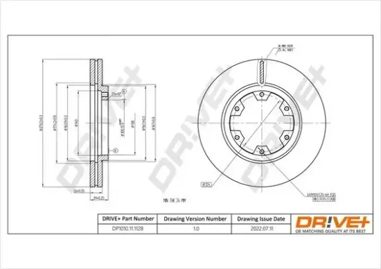 Bremsscheibe Vorderachse Dr!ve+ DP1010.11.1128 Bild Bremsscheibe Vorderachse Dr!ve+ DP1010.11.1128