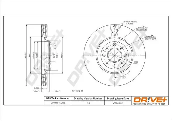 Bremsscheibe Vorderachse Dr!ve+ DP1010.11.1223