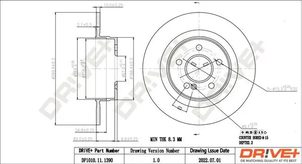 Bremsscheibe Dr!ve+ DP1010.11.1390