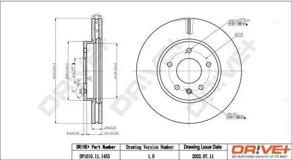 Bremsscheibe Vorderachse Dr!ve+ DP1010.11.1453