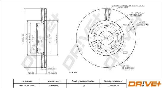 Bremsscheibe Vorderachse DR!VE+ DP1010.11.1469 Bild Bremsscheibe Vorderachse DR!VE+ DP1010.11.1469