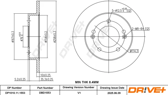 Bremsscheibe Hinterachse DR!VE+ DP1010.11.1553 Bild Bremsscheibe Hinterachse DR!VE+ DP1010.11.1553