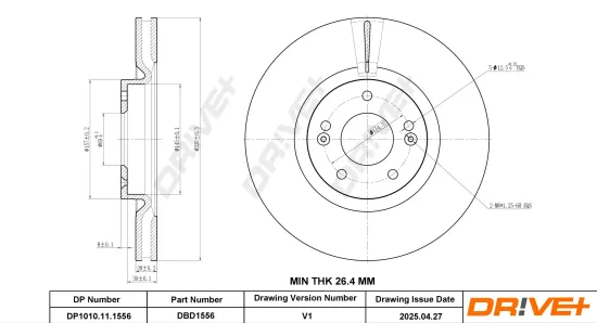 Bremsscheibe Vorderachse DR!VE+ DP1010.11.1556 Bild Bremsscheibe Vorderachse DR!VE+ DP1010.11.1556