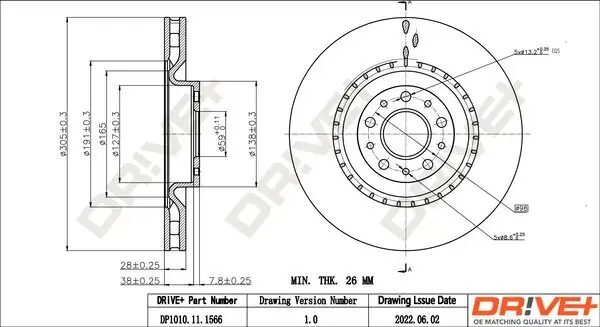 Bremsscheibe Vorderachse Dr!ve+ DP1010.11.1566