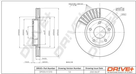 Bremsscheibe Vorderachse Dr!ve+ DP1010.11.1570 Bild Bremsscheibe Vorderachse Dr!ve+ DP1010.11.1570