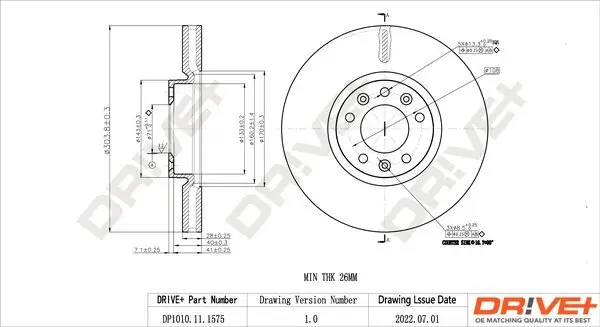 Bremsscheibe Vorderachse Dr!ve+ DP1010.11.1575