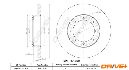 Bremsscheibe Hinterachse DR!VE+ DP1010.11.1578 Bild Bremsscheibe Hinterachse DR!VE+ DP1010.11.1578