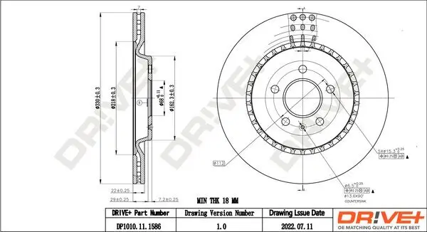 Bremsscheibe Dr!ve+ DP1010.11.1586