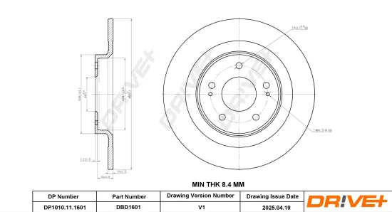 Bremsscheibe Hinterachse DR!VE+ DP1010.11.1601 Bild Bremsscheibe Hinterachse DR!VE+ DP1010.11.1601
