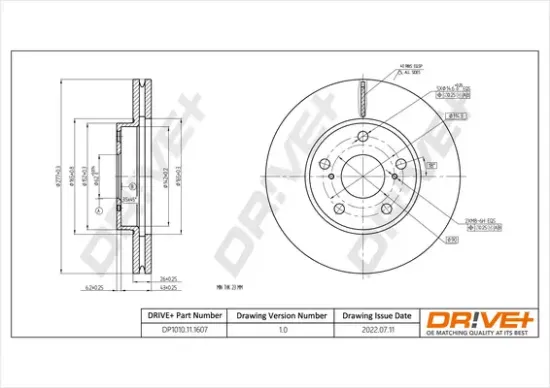 Bremsscheibe Vorderachse Dr!ve+ DP1010.11.1607 Bild Bremsscheibe Vorderachse Dr!ve+ DP1010.11.1607