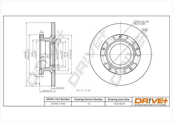 Bremsscheibe Dr!ve+ DP1010.11.1618