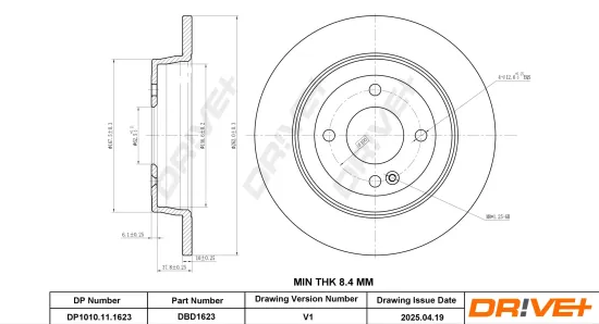 Bremsscheibe Hinterachse DR!VE+ DP1010.11.1623 Bild Bremsscheibe Hinterachse DR!VE+ DP1010.11.1623