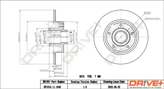 Bremsscheibe Hinterachse Dr!ve+ DP1010.11.1648 Bild Bremsscheibe Hinterachse Dr!ve+ DP1010.11.1648