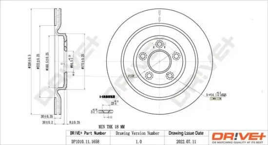 Bremsscheibe Hinterachse Dr!ve+ DP1010.11.1658 Bild Bremsscheibe Hinterachse Dr!ve+ DP1010.11.1658