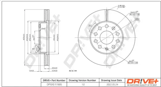 Bremsscheibe Vorderachse Dr!ve+ DP1010.11.1685 Bild Bremsscheibe Vorderachse Dr!ve+ DP1010.11.1685