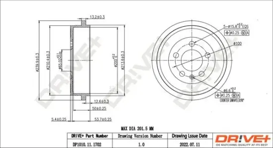 Bremstrommel Dr!ve+ DP1010.11.1702 Bild Bremstrommel Dr!ve+ DP1010.11.1702