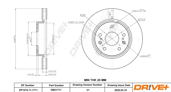 Bremsscheibe Vorderachse DR!VE+ DP1010.11.1711 Bild Bremsscheibe Vorderachse DR!VE+ DP1010.11.1711