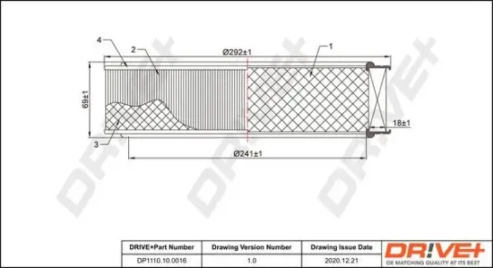 Luftfilter DR!VE+ DP1110.10.0016 Bild Luftfilter DR!VE+ DP1110.10.0016